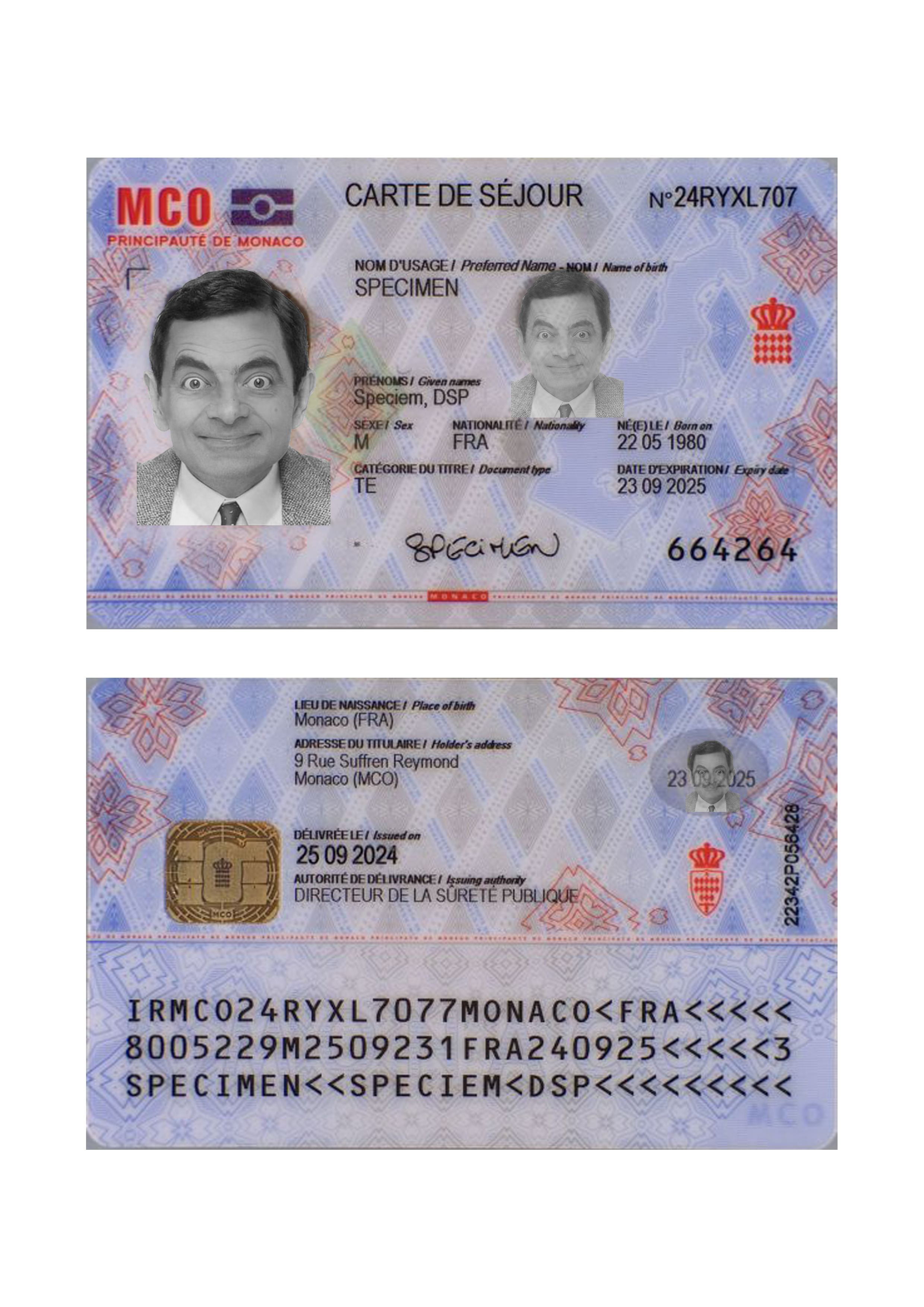 Titre de séjour à Monaco 2024 présent